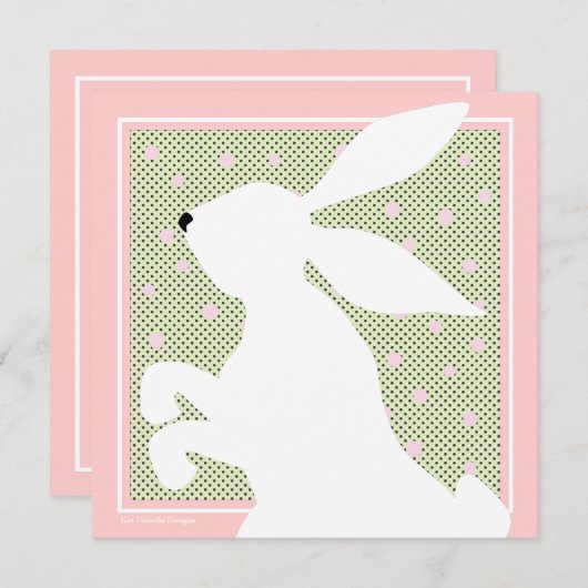 White Easter Bunny Brunch Invitation Kaart (Voorkant / Achterkant)