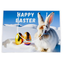 White Easter Bunny Groot Cadeauzakje