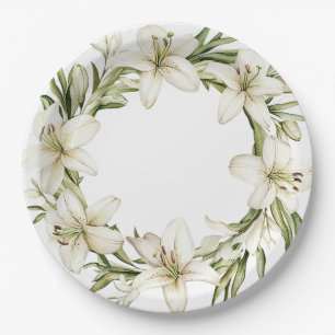 White Easter Lilies Papieren Bordje