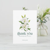 White Easter Lily Retro Typography Bedankkaart (Staand voorkant)