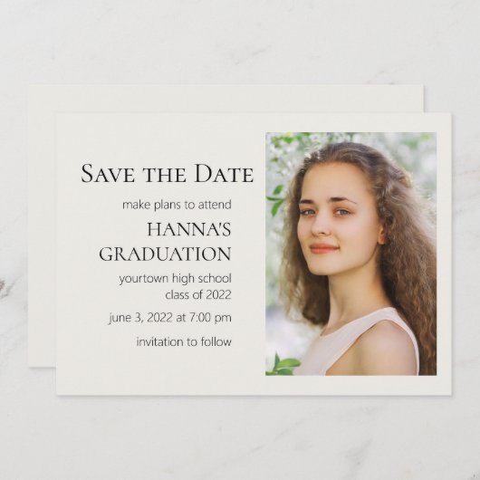 White Editable Color Photo Afstuderen (Voorkant / Achterkant)