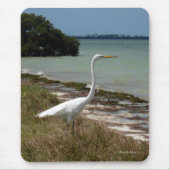 White Egret 2 Mousepad Muismat (Voorkant)
