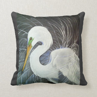 White Egret Pillow Kussen