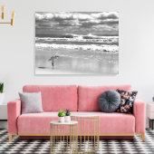 White Egret Stretted Canvas Print (Insitu (Woonkamer))