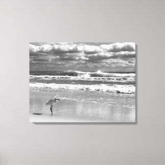 White Egret Stretted Canvas Print