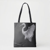White Egret Tote Bag (Devant)
