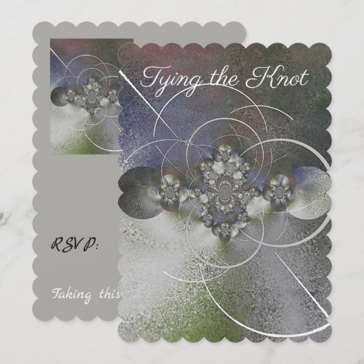 "White Elegance" Wedding Invitation Kaart (Voorkant / Achterkant)