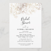 White Elegant Botanical Bridal Shower Invitation (Devant)