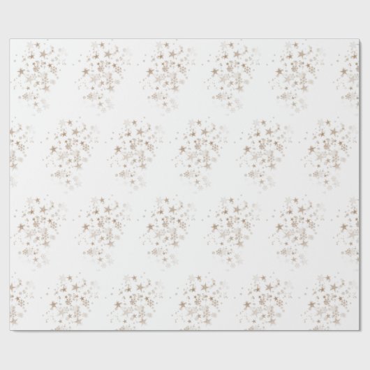 White Elegant Gold Star Holiday New year Gifts Cadeaupapier (Vlak)