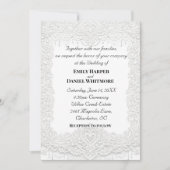 White Elegant Lace Wedding Invitation (Devant)