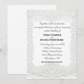 White Elegant Lace Wedding Invitation (Devant / Derrière)