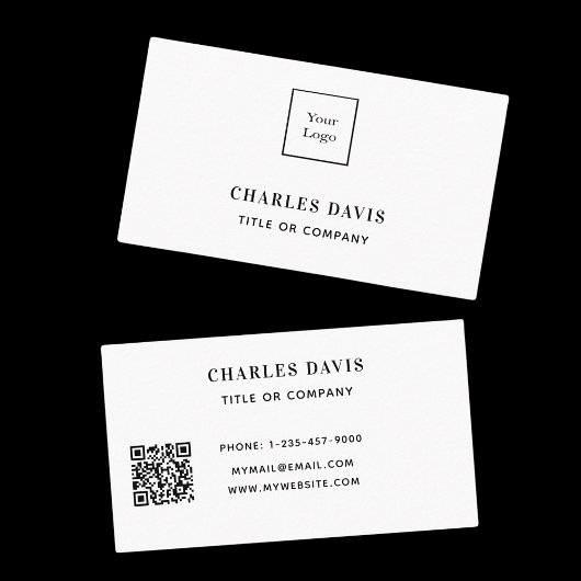 White elegant minimalist Qr code logo Visitekaartje