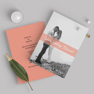 White Elegant Script photo mariage invitations