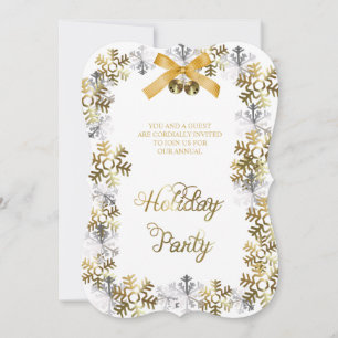 White Elegant Snowflake Invitation de la fête d'en