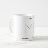 White Elegant Unique Monogramed Koffiemok (Voorkant links)