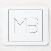 White Elegant Unique Monogramed Muismat (Voorkant)