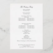White Elegant Wedding Ceremony Programme (Verso)