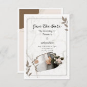 White Elegant Wedding Invitation Kaart (Voorkant / Achterkant)