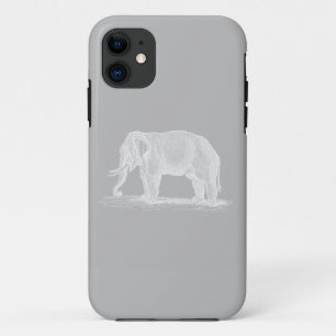 White Elephant 1800s Illustration iPhone 11 Hoesje