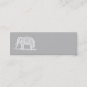 White Elephant 1800s Illustration Mini Visitekaartje