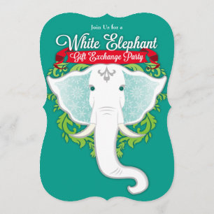 White Elephant Custom Holiday Party Uitnodigingen