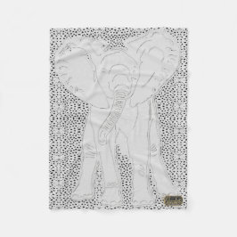 White Elephant Dotted Fleece Blanket
