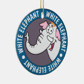 White Elephant Exchange Cartoon Keramisch Ornament (Rechts)
