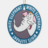 White Elephant Exchange Cartoon Keramisch Ornament (Links)