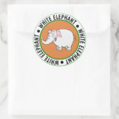 White Elephant Exchange Cartoon Ronde Sticker (Tas)