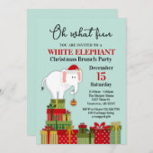 White Elephant Gift Exchange Holiday Invitation (Devant / Derrière)