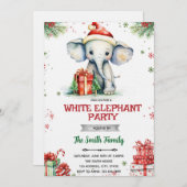 White Elephant Gift Exchange Invitation (Devant / Derrière)