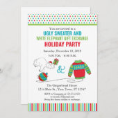 White Elephant Gift Exchange Invitation Kaart (Voorkant / Achterkant)