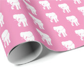 White Elephant Gift Exchange Kerstmis roze Cadeaupapier (Rol Hoek)