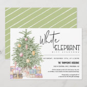 White Elephant Gift Exchange Kerstparty Kaart (Voorkant / Achterkant)