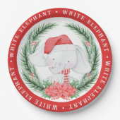 White Elephant Kerstmis Papieren Bordje (Voorkant)