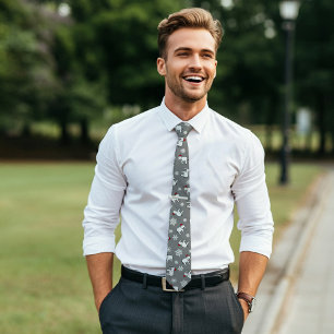 White Elephant Party Christmas (Grijs) Stropdas