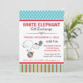 White Elephant Party Invitation Kaart (Staand voorkant)