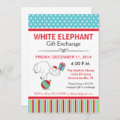 White Elephant Party Invitation Kaart (Voorkant / Achterkant)