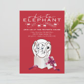 White Elephant Party Uitnodiging | Aangepaste kleu (Staand voorkant)