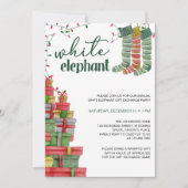 White Elephant Stockings and Cadeaus Holiday Kaart (Voorkant)