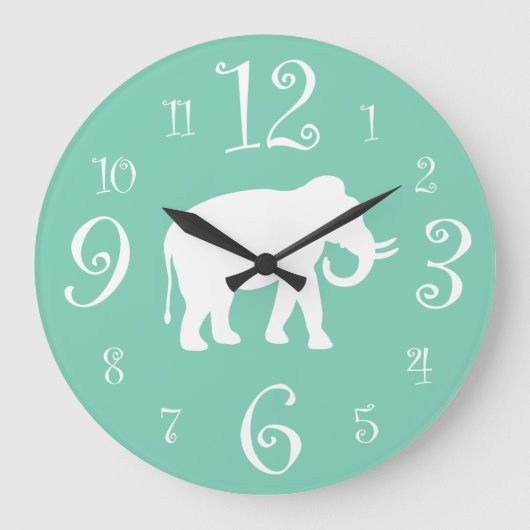 White Elephant Stylish Retro 1950s Kitchen Grote Klok (Voorkant)