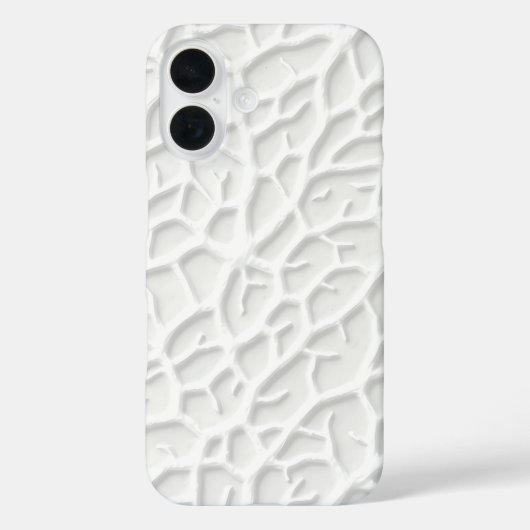 White Embossed iPhone Case with Abstract Texture (Achterkant)