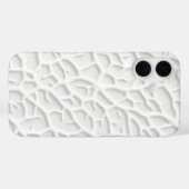 White Embossed iPhone Case with Abstract Texture (Achterkant (horizontaal))
