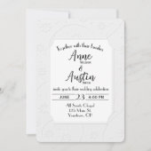 White Embossed Wedding Invite Kaart (Voorkant)