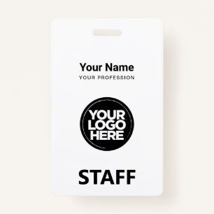 White Employee Name Business Logo Personeel Label Badge