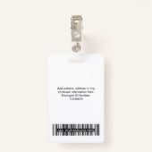 White Employee Name Business Logo Personeel Label Badge (Achterkant met clip)