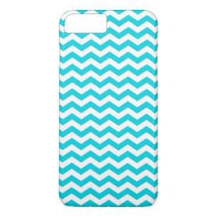 White en Aqua Zig Zag Pattern iPhone 8 Plus / 7 Plus Hoesje