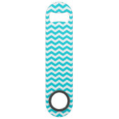 White en Aqua Zig Zag Pattern Speed Flessenopener (Voorkant)