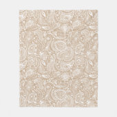 White en beige Floral Paisley Pattern Fleece Deken (Voorkant)