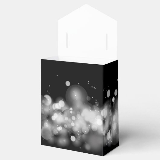 White en Black Bokeh Party Favor Box Bedankdoosjes (Geopend)